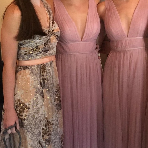 BCBG draped silk chiffon gown XS 2 - Picture 2 of 4